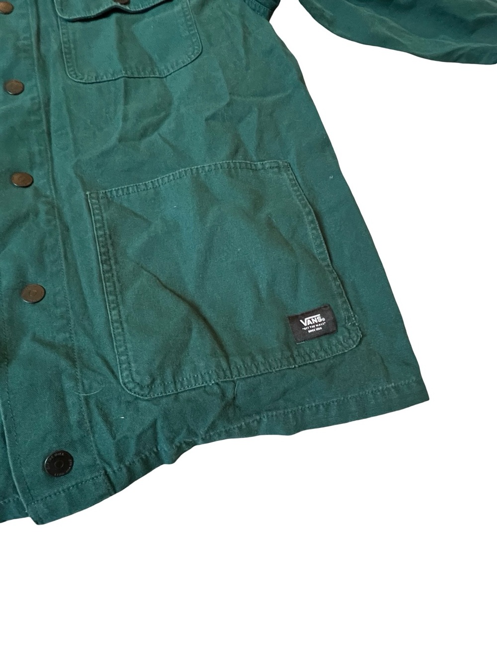Vans Men’s XL Green Chore Coat Corduroy Collar Workwear Utility Jacket - Picture 4 of 5